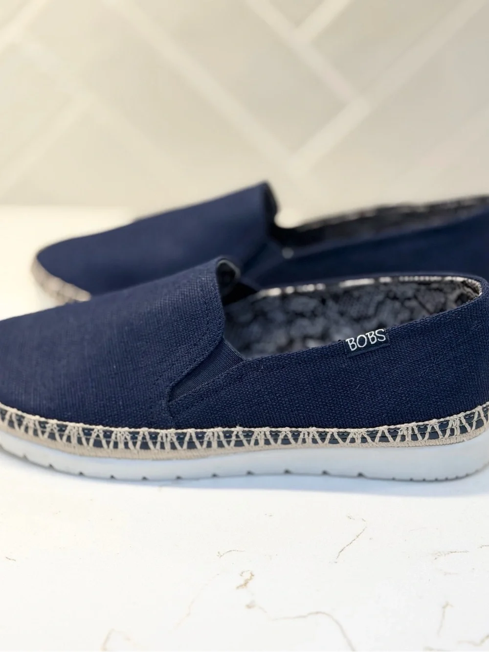 BOBS Women's Navy Canvas Slip-On Espadrilles